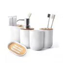 Juego de Accesorios de Baño de Bambú – 5 Piezas